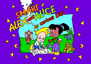 Smart Alex and Smart Alice: Curious Kids title screen for Sega Pico